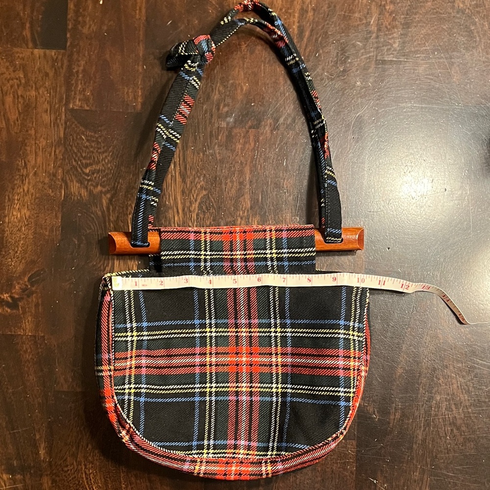 Vintage Brown’s of Bermuda Wood-Handled Plaid Bag - Picture 4 of 13